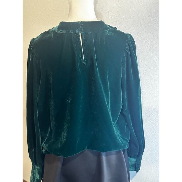 Rachel Zoe Velvet Emerald Green Top Medium NWT - Picture 3 of 5